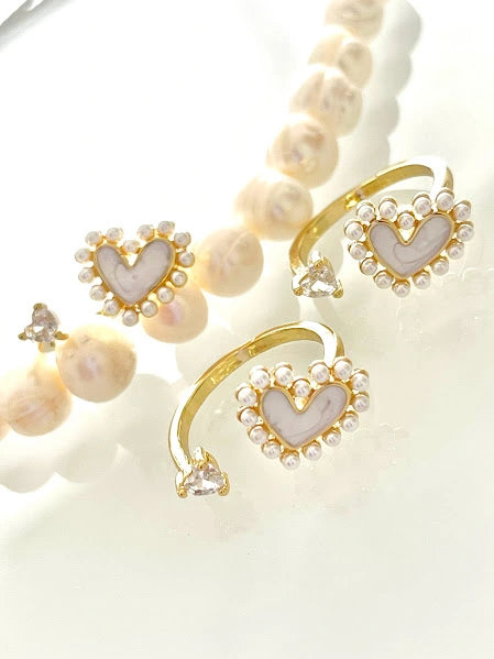 My Heart Pearls Ring